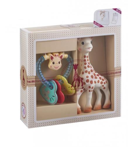 Coffret Cadeau Naissance avec Hochet Cœur Création Classique Sophie la girafe