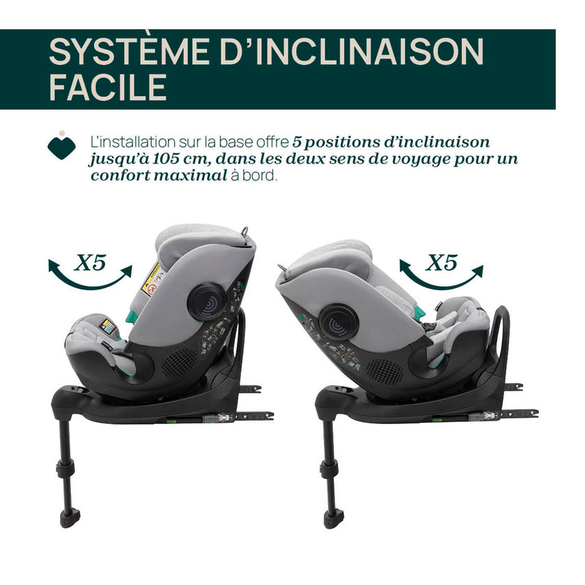 Siège-Auto Groupe 0+/1/2/3 FullSeat & Base Rotative 360 i-Size (40-150 cm) - Lunar Rock