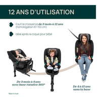 Siège-Auto Groupe 0+/1/2/3 FullSeat & Base Rotative 360 i-Size (40-150 cm) - Lunar Rock