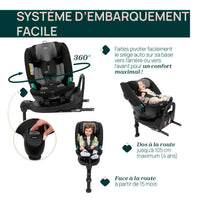 Siège-Auto Groupe 0+/1/2/3 FullSeat Base Rotative 360 i-Size (40-150 cm) - Black Satin