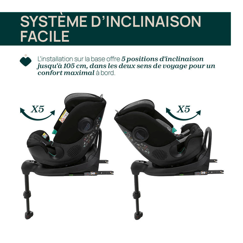 Siège-Auto Groupe 0+/1/2/3 FullSeat Base Rotative 360 i-Size (40-150 cm) - Black Satin