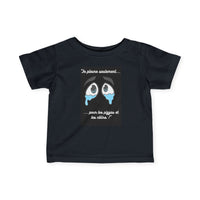 T-shirt Bébé "Je pleure seulement pour les pizzas et les câlins"