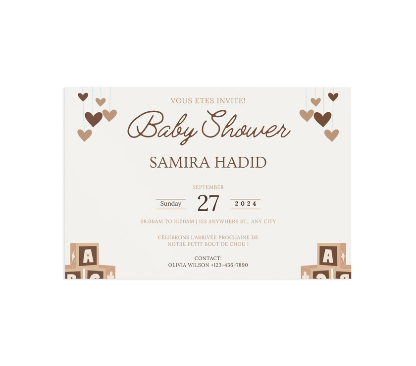 Baby Shower Fine Art Postcards with Cute Babies - Invitation Cards
