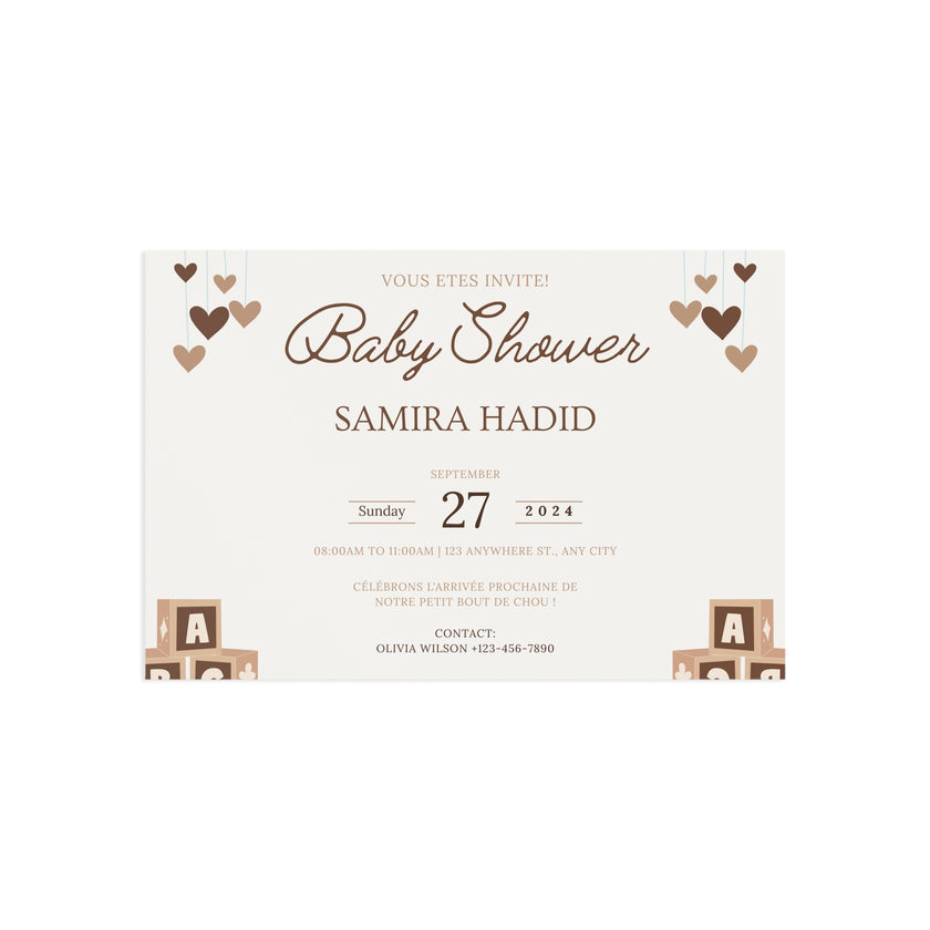 Baby Shower Fine Art Postcards with Cute Babies - Invitation Cards