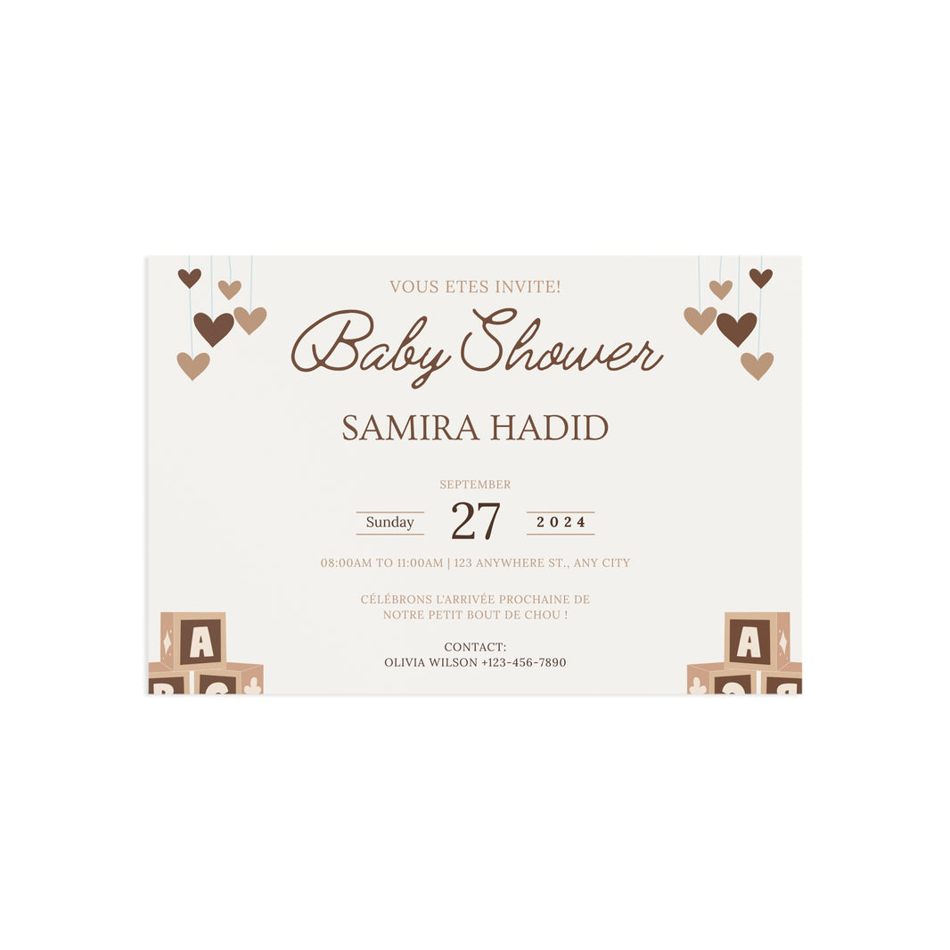 Baby Shower Fine Art Postcards with Cute Babies - Invitation Cards