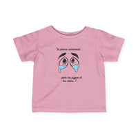 T-shirt Bébé "Je pleure seulement pour les pizzas et les câlins"