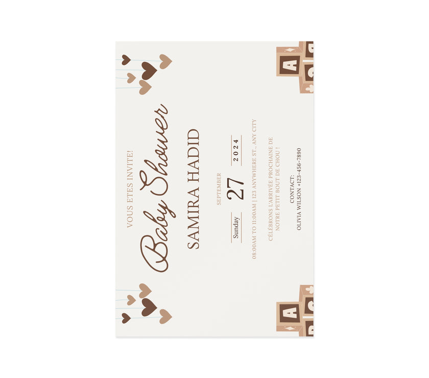 Baby Shower Fine Art Postcards with Cute Babies - Invitation Cards