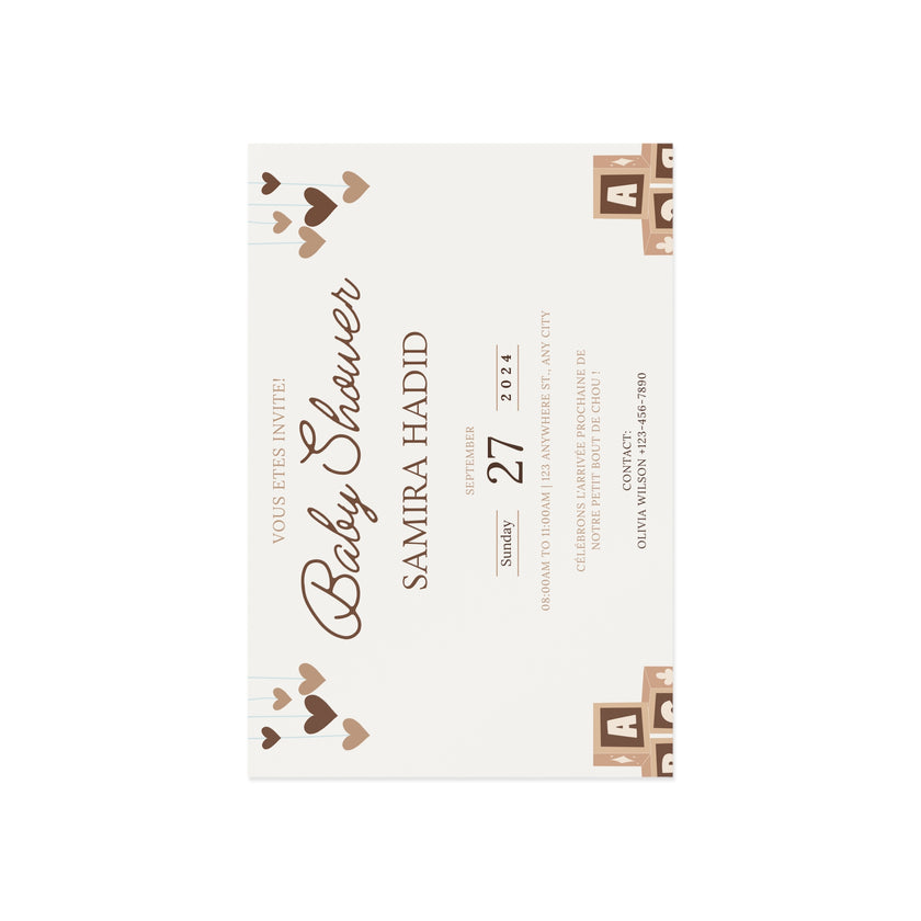 Baby Shower Fine Art Postcards with Cute Babies - Invitation Cards