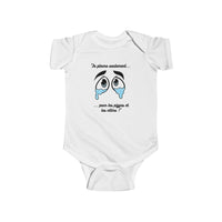 Body bébé "Je pleure seulement pour les pizzas et les câlins!"