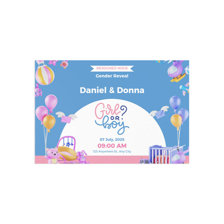Copy of Baby Shower Fine Art Postcards with Cute Babies - Invitation Cards
