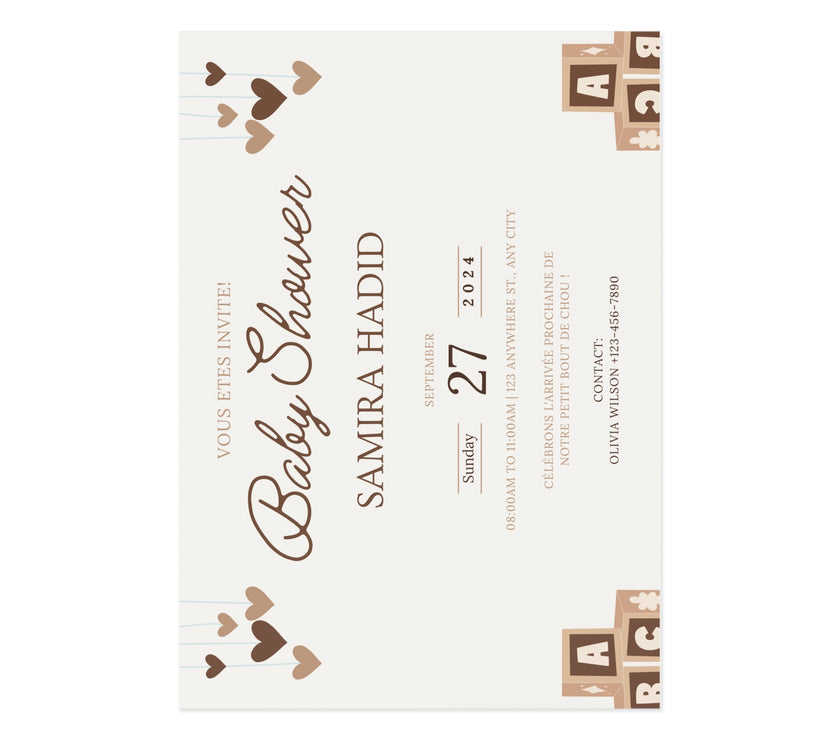 Baby Shower Fine Art Postcards with Cute Babies - Invitation Cards