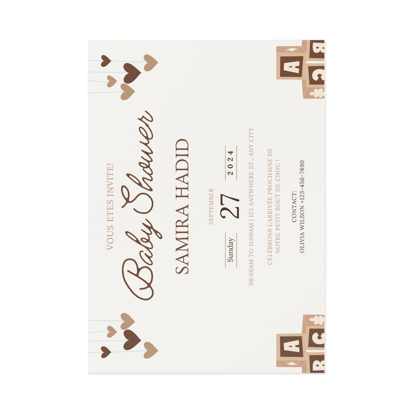 Baby Shower Fine Art Postcards with Cute Babies - Invitation Cards
