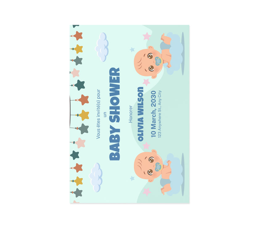 Baby Shower Fine Art Postcards with Cute Babies - Invitation Cards