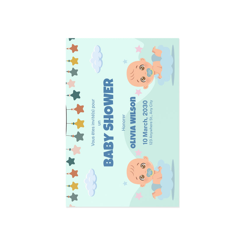 Baby Shower Fine Art Postcards with Cute Babies - Invitation Cards