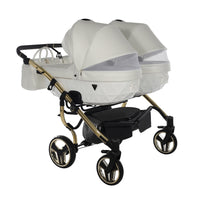 Poussette Double Junama Fluo Individual - Blanc/Or