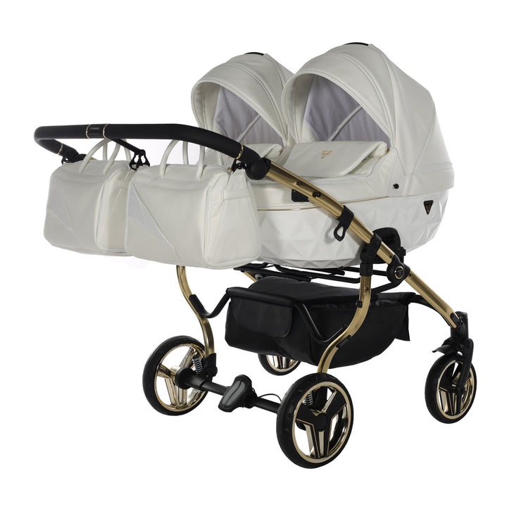 Poussette Double Junama Fluo Individual - Blanc/Or