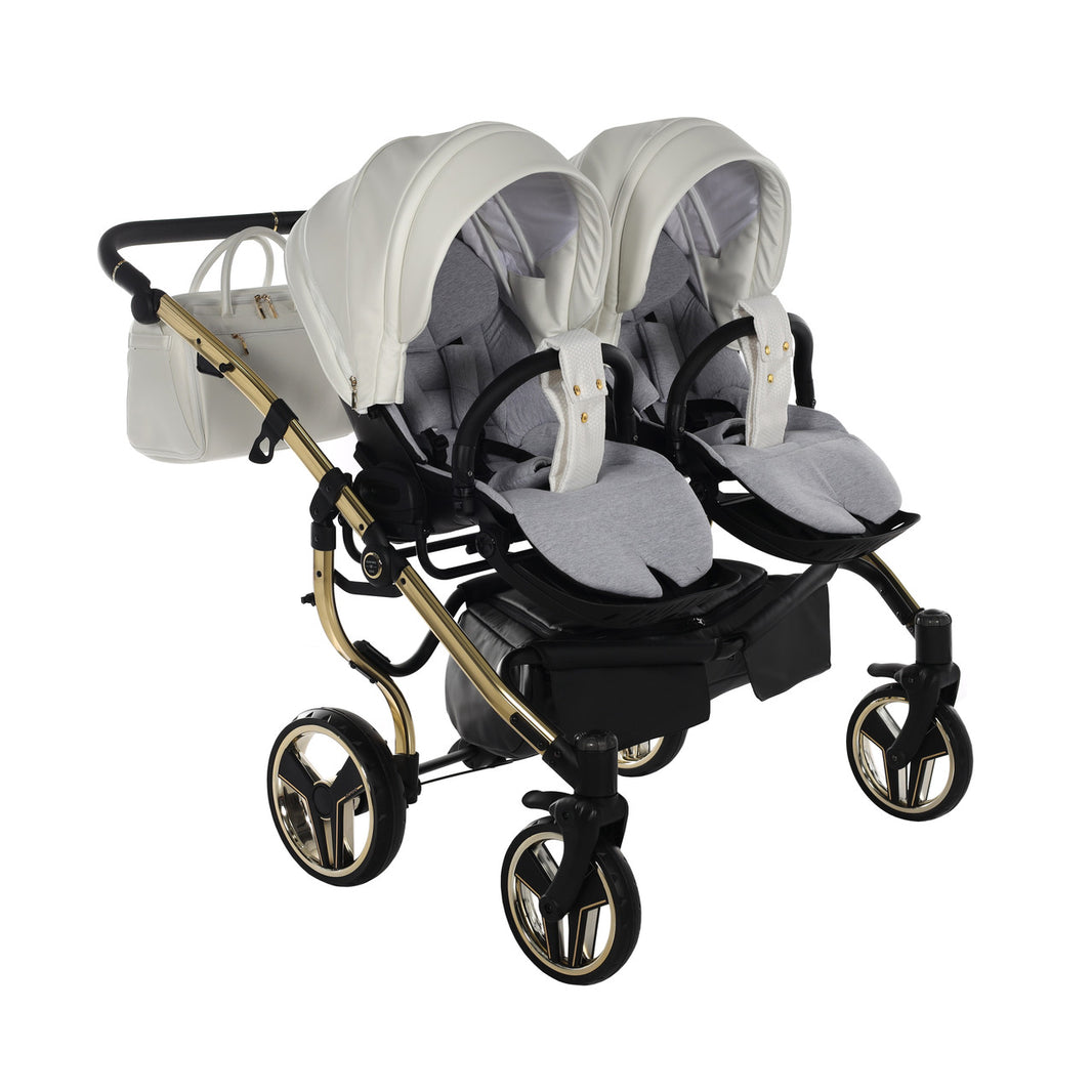 Poussette Double Junama Fluo Individual - Blanc/Or
