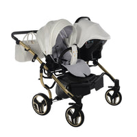 Poussette Double Junama Fluo Individual - Blanc/Or