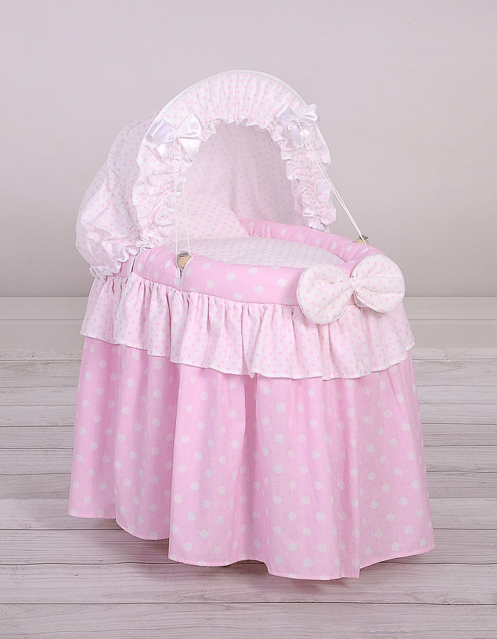 Couffin pour poupée avec capote - Rose
