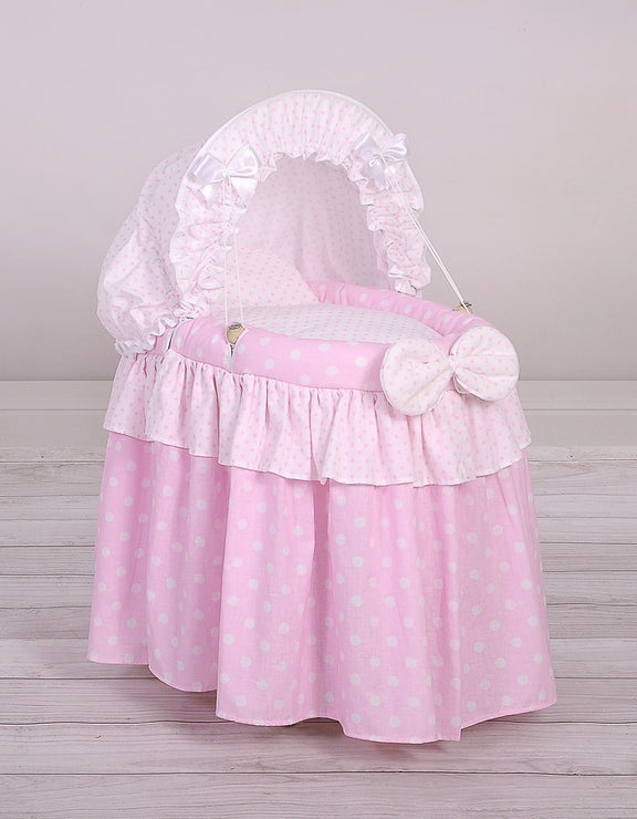 Couffin pour poupée avec capote - Rose