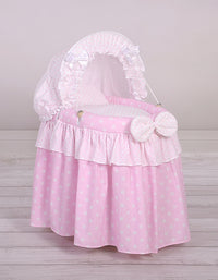 Couffin pour poupée avec capote - Rose