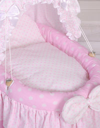 Couffin pour poupée avec capote - Rose