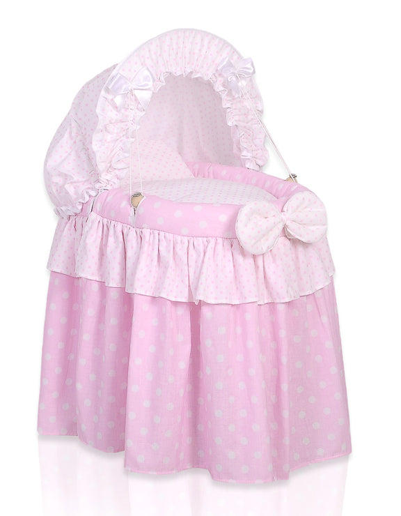 Couffin pour poupée avec capote - Rose