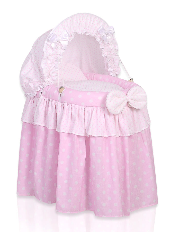 Couffin pour poupée avec capote - Rose