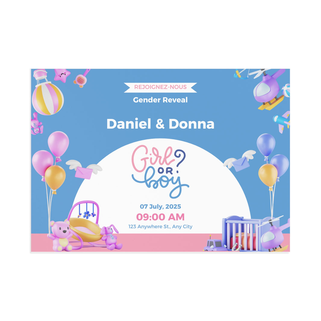 Copy of Baby Shower Fine Art Postcards with Cute Babies - Invitation Cards