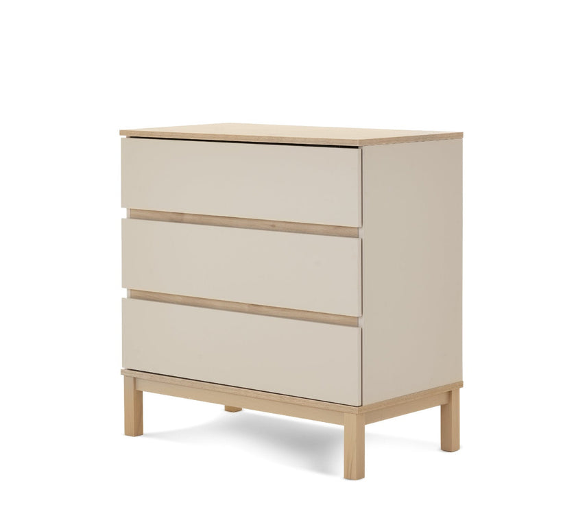 Chambre Duo Astrid - Lit 60x120cm + Commode 3 Tiroirs - Satin