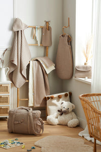 Sac à langer en coton gaufré latte
