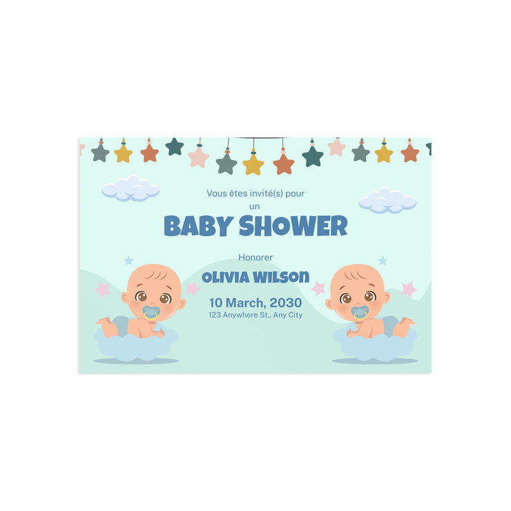 Baby Shower Fine Art Postcards with Cute Babies - Invitation Cards