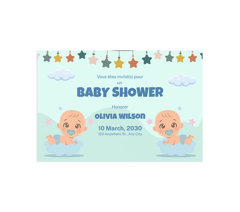 Baby Shower Fine Art Postcards with Cute Babies - Invitation Cards