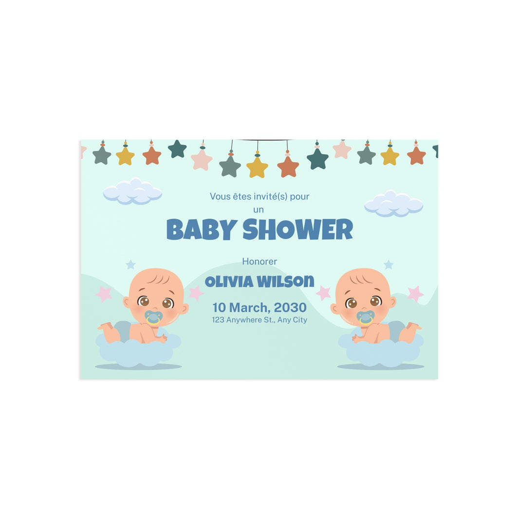 Baby Shower Fine Art Postcards with Cute Babies - Invitation Cards