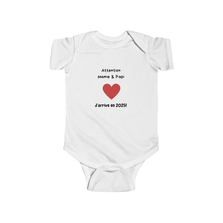 Body bébé annonce de grossesse amusante - J'arrive en 2025 !