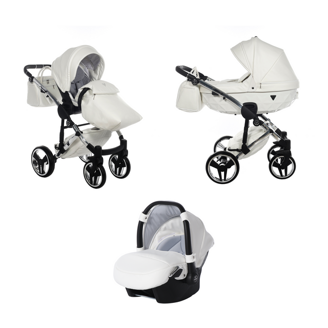 Poussette Junama Fluo Individual - Blanc /Argent
