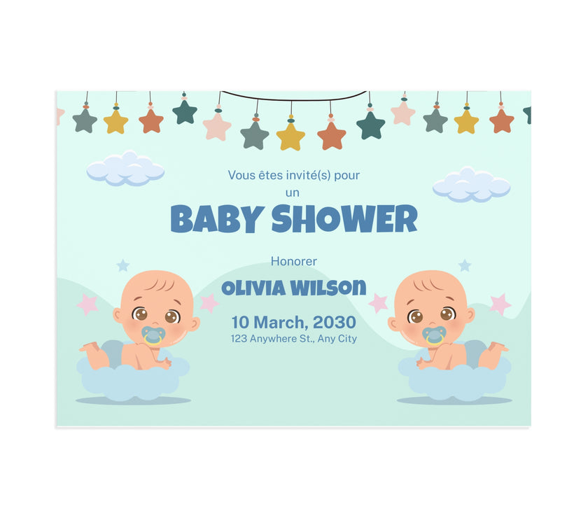 Baby Shower Fine Art Postcards with Cute Babies - Invitation Cards