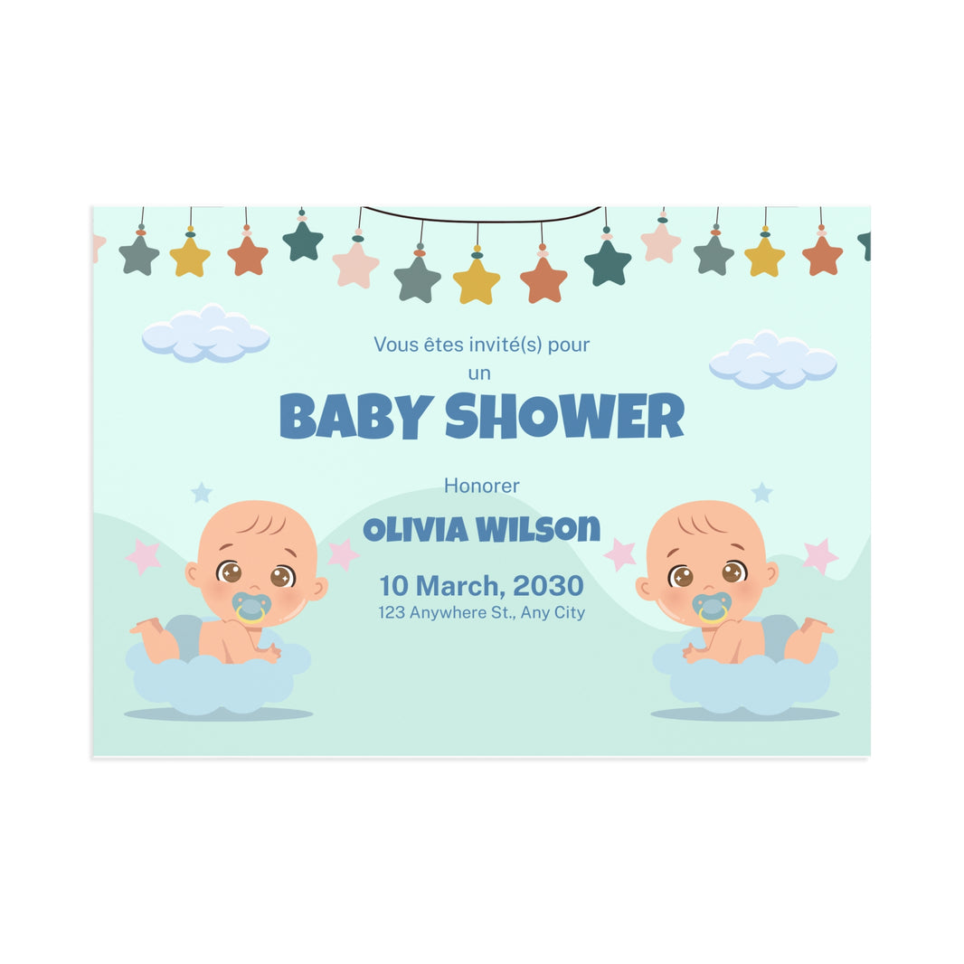 Baby Shower Fine Art Postcards with Cute Babies - Invitation Cards