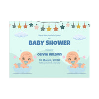 Baby Shower Fine Art Postcards with Cute Babies - Invitation Cards