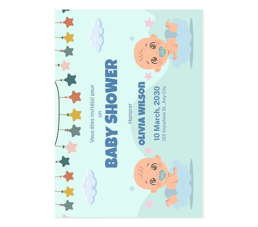 Baby Shower Fine Art Postcards with Cute Babies - Invitation Cards