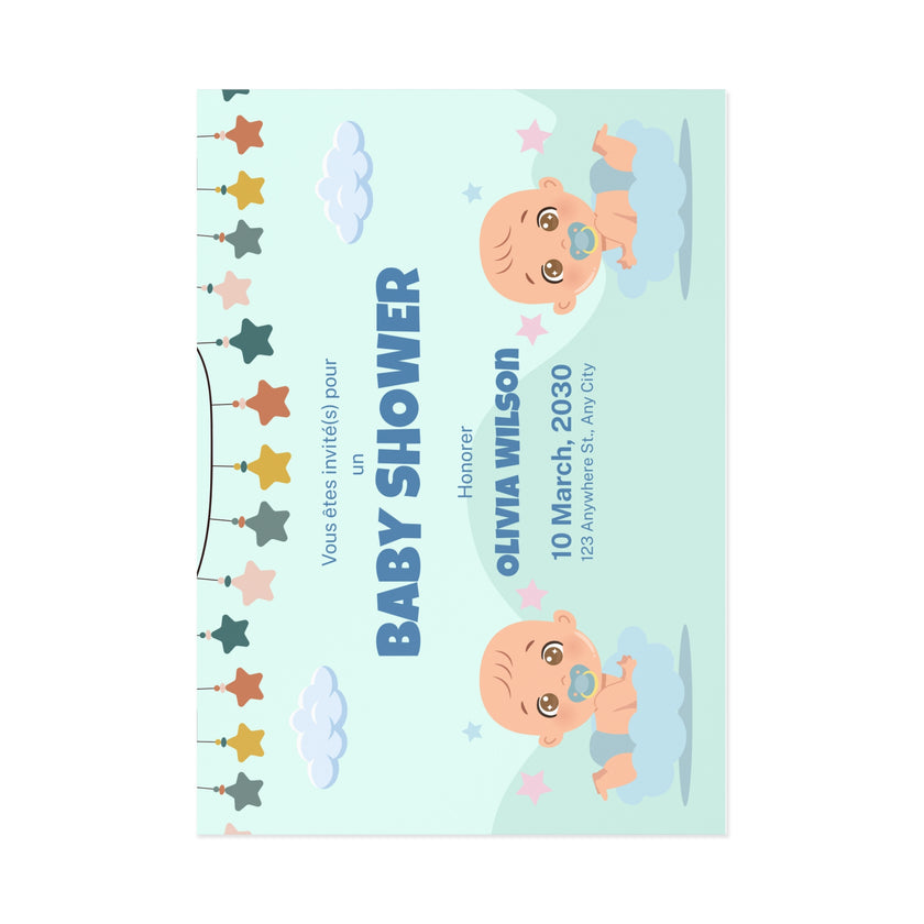 Baby Shower Fine Art Postcards with Cute Babies - Invitation Cards