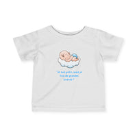 T-Shirt Bébé Garçon avec message " Je suis petit, mais je fais de grandes siestes!"