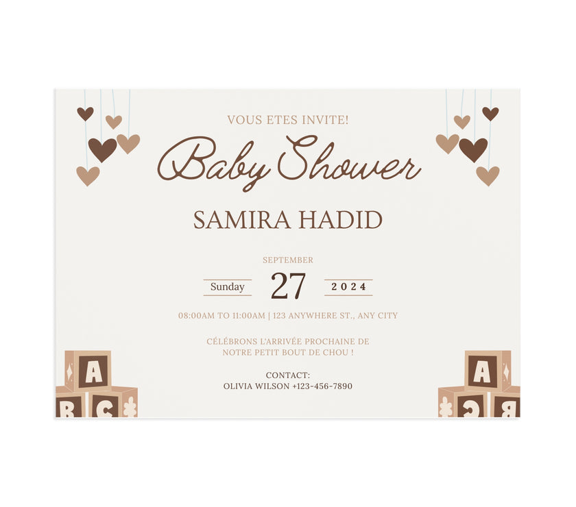 Baby Shower Fine Art Postcards with Cute Babies - Invitation Cards