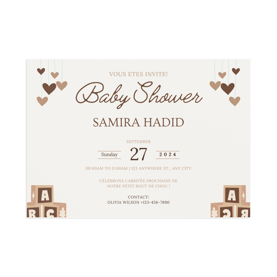 Baby Shower Fine Art Postcards with Cute Babies - Invitation Cards