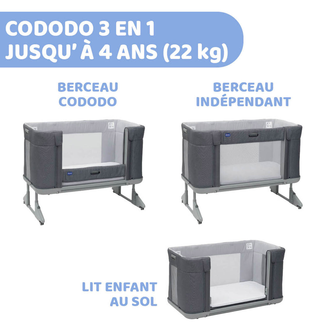 BERCEAU CODODO CHICCO NEXT2ME FOREVER - ASH GREY