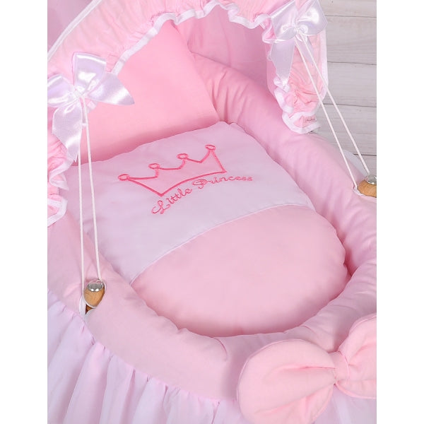 Couffin pour poupée avec capote "Little Princess" - Rose