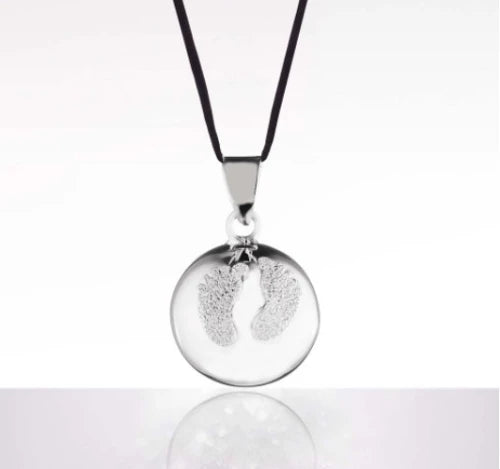PREGNANCY BALL - BABYFEET DIAMOND - RHODIUM
