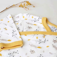 Bodies bébé - chouette et renard 1 mois
