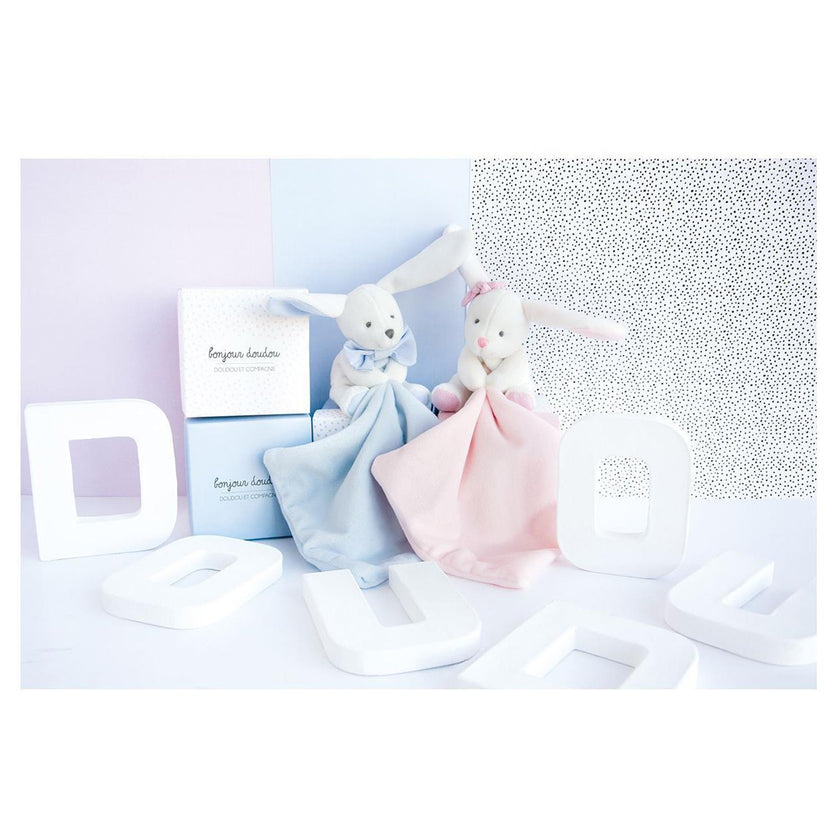 Lapin Mouchoir Bleu Boîte Fleur