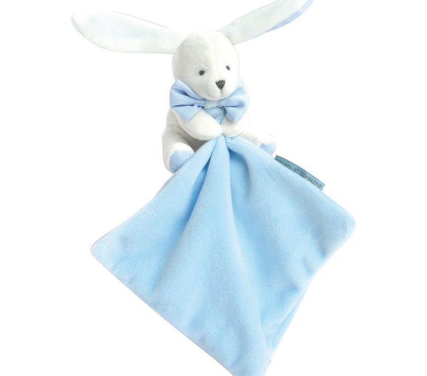 Lapin Mouchoir Bleu Boîte Fleur